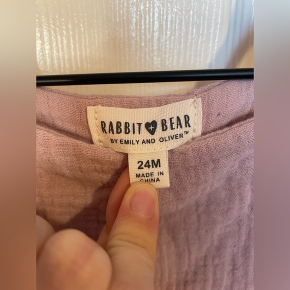 Rabbit + Bear Mauve Overall Muslin Dress - Picture 2 of 3